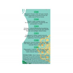 Indischer Weihrauch, 100% natürlich "Hohe Tradition" - Zeder - 20 pces - Les encens du monde