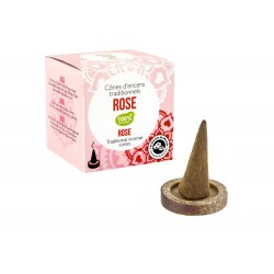 CONES D'ENCENS INDIENS HAUTE TRADITION ROSE - LES ENCENS DU MONDE - AROMANDISE 