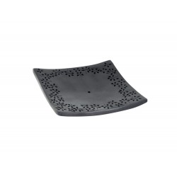 PORTE-ENCENS KARE FLEURS NOIR AROMANDISE - LES ENCENS DU MONDE - AROMANDISE 