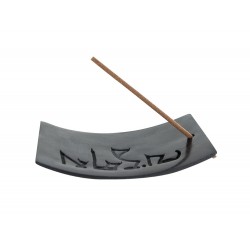 Porte-encens "Tibet"  en pierre noire tournée - Les encens du monde