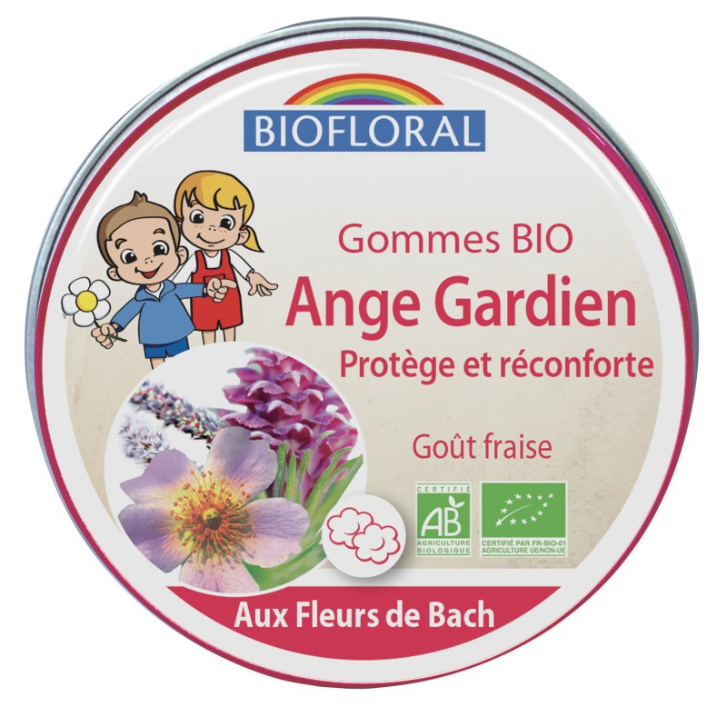 Gomma biologica per bambini con Fiori di Bach, Angelo Custode, protegge e conforta - 45g - Biofloral
