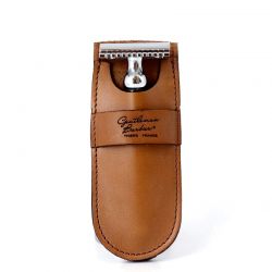 Pochette en cuir véritable pour rasoir mécanique (Sécurité, Mach3® et Fusion™) - Gentleman Barbier