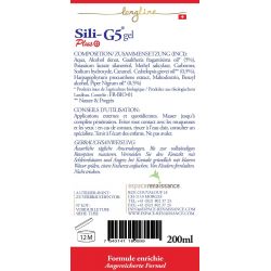 Gel Silicium organique, G5 PLUS - Enrichie à l'harpagophytum et huiles essentielles - 200ml - Longline