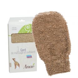 Gant de massage exfoliant, en jute et coton - Anaé