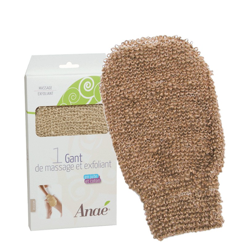 Gant de massage exfoliant, en jute et coton - Anaé