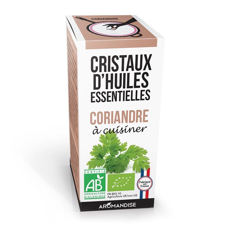 Cristaux d'huiles essentielles BIO à cuisiner, Coriandre - 10g - Aromandise