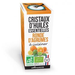 Cristaux d'huiles essentielles BIO à cuisiner, Rondes d'agrumes - 10g - Aromandise