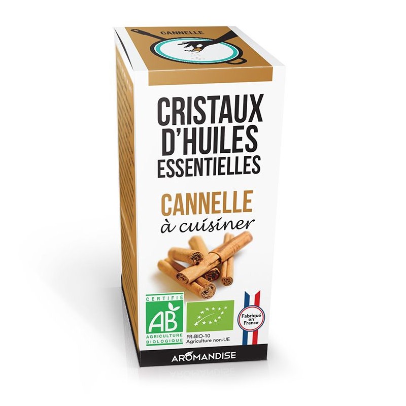 Cristaux d'huiles essentielles BIO à cuisiner, Cannelle - 10g - Aromandise