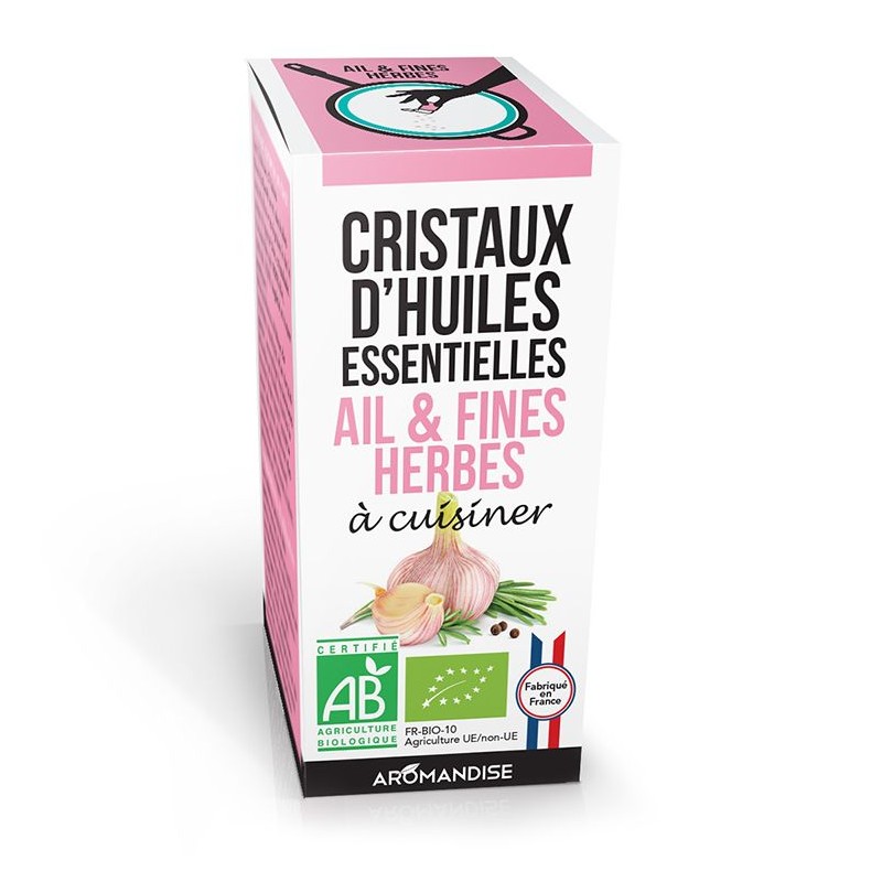 Cristaux d'huiles essentielles BIO à cuisiner, Ails et fines herbes - 10g - Aromandise