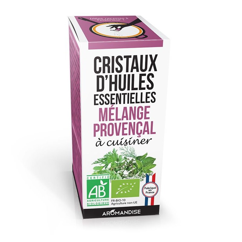 Cristalli di olio essenziale biologico per cucinare, miscela provenzale - 10g - Aromandise