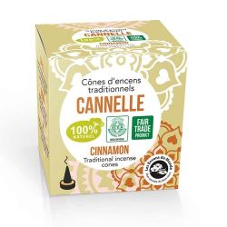 Cônes d'encens naturels indiens - Haute Tradition, CANNELLE - Les encens du monde (Aromandise)