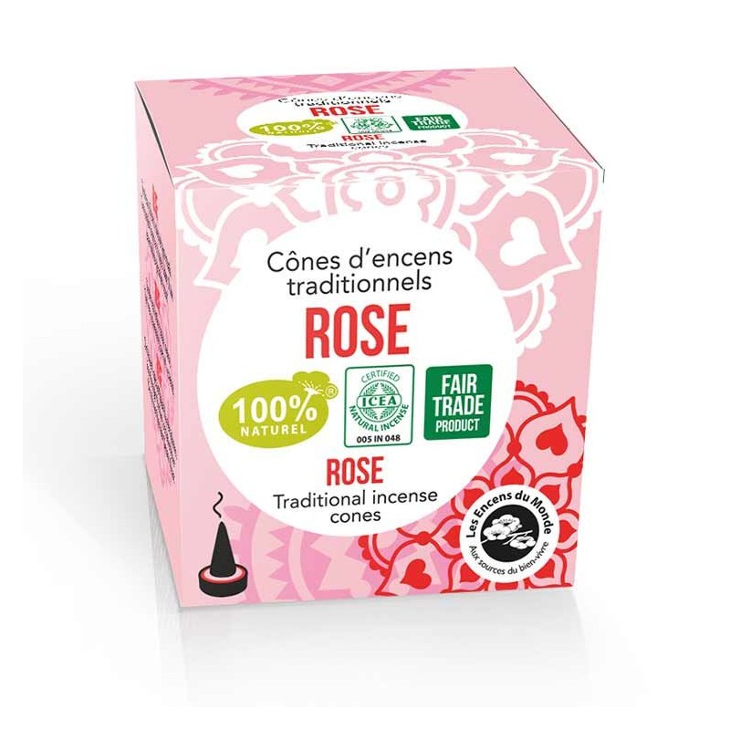 Natürliche indische Räucherkegel - Hohe Tradition, PINK - Les encens du monde (Aromandise)