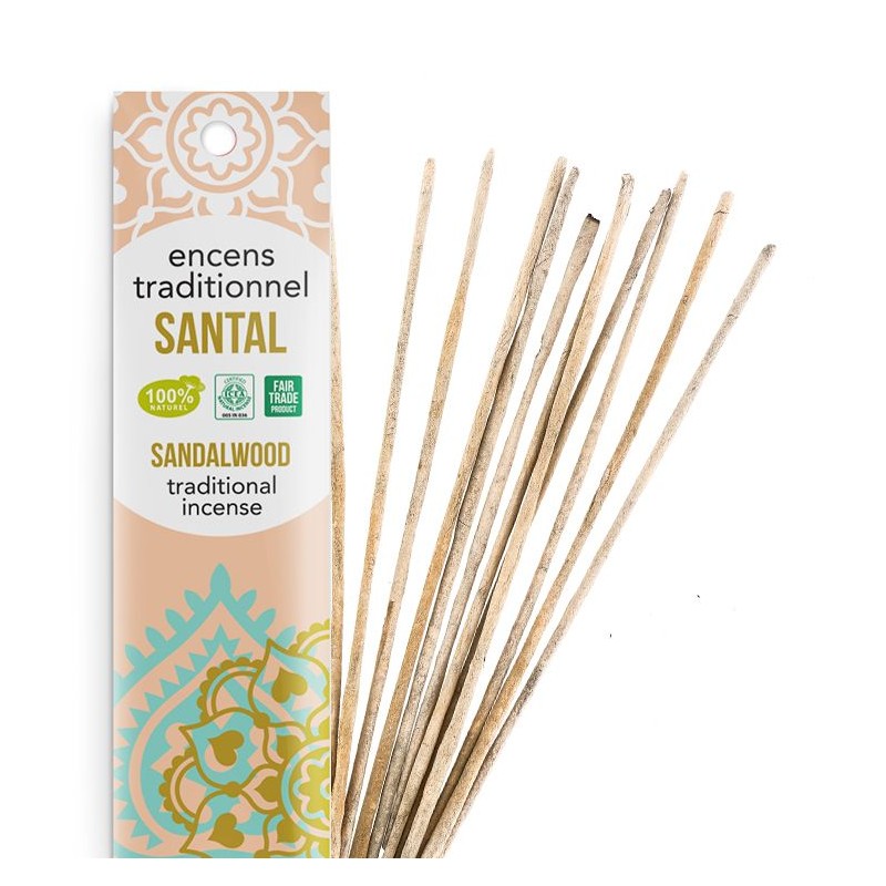Incenso indiano, 100% naturale "Alta tradizione" - Sandalo supremo - 18 pces - Les encens du monde