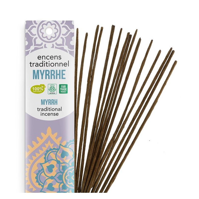 Encens Indiens, 100% naturels "Haute tradition" - Myrrhe - 20 pces - Les encens du monde