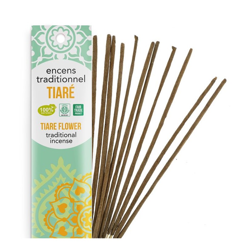 Incenso indiano, 100% naturale "Alta tradizione" - Tiaré gourmand (Frangipani) - 20 pces - Les encens du monde