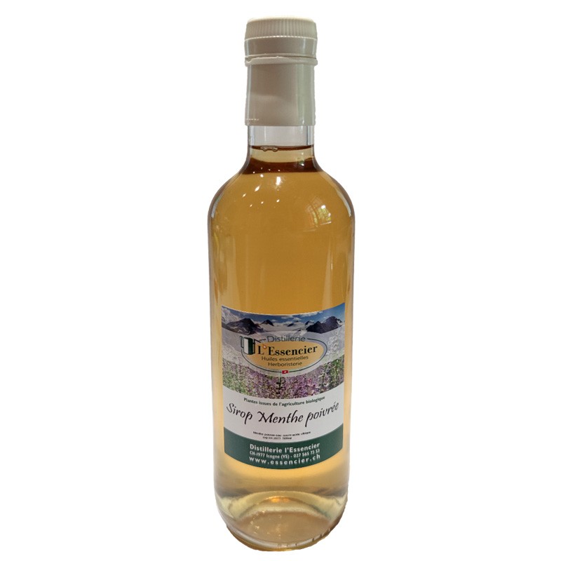 Sciroppo di menta piperita biologico del Vallese - 500ml - L'essencier