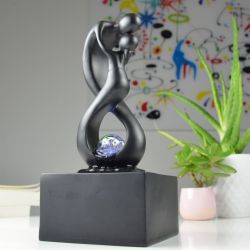 Fontana d'acqua - "Amor" Nero (con luce LED e palla) - Zen'Light