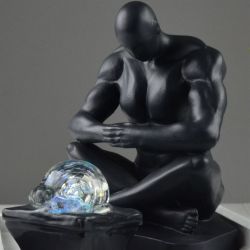 Wasserfontäne - "Moderne Mister" (mit LED-Licht und Kugel) - Zen'Light