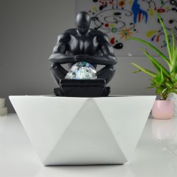 Fontaine à eau -  "Moderne Mister" (avec éclairage LED et boule) - Zen'Light