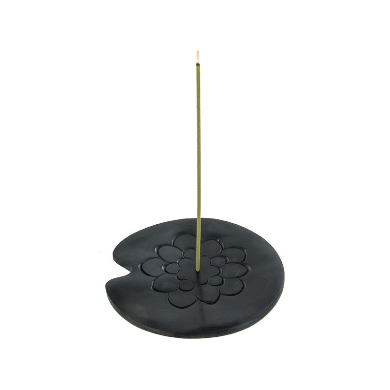 Porta-incenso in pietra nera "Lotus" - Les encens du monde
