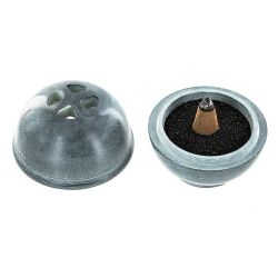 Stein-Räucherstäbchen-Halter für Kegel, "Kumo" grau - Les encens du monde