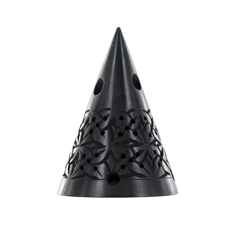 Stein-Räucherstäbchenhalter, "Ikône" schwarz - Les encens du monde