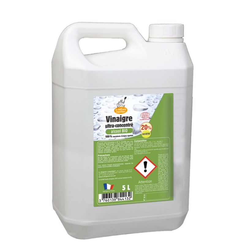Vinaigre d'alcool BIO 20% - 5 Litre - La Droguerie écologique