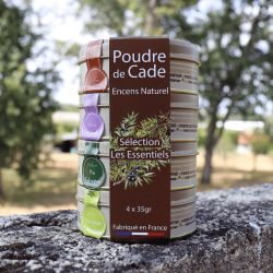Pack découverte, Bois de Cade (Encens naturel) Sélection "Les essentiels" - 4x 35gr - Ambiance Cade