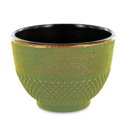 Emaillierte Gusseisen Tasse, Grün & Gold - 0,15 Liter - Aromandise