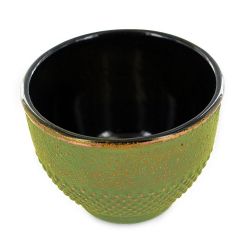 Emaillierte Gusseisen Tasse, Grün & Gold - 0,15 Liter - Aromandise