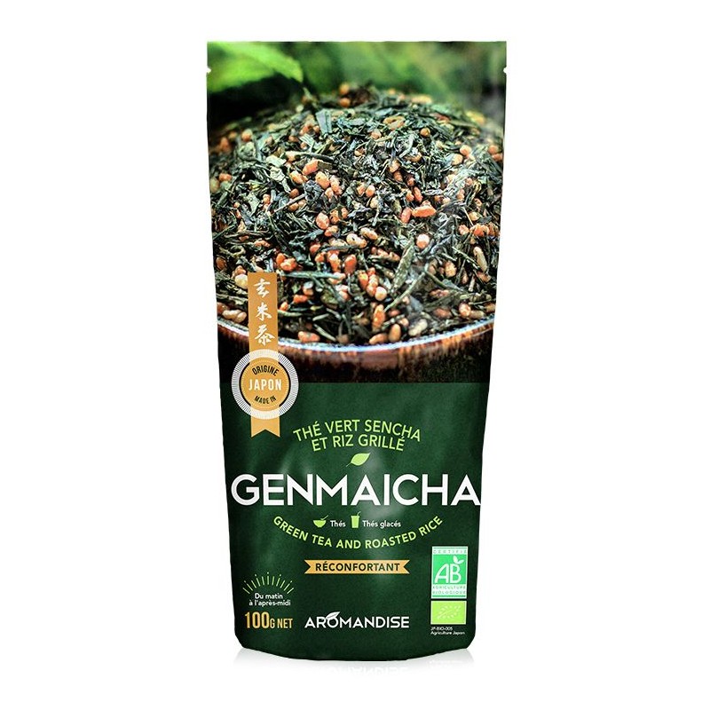 Thé vert et riz Genmaicha japonais BIO d'Uji - 100g - Aromandise