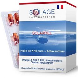Omega 3: Reines Krillöl + Astaxanthin, SolaKRILL - 60 Licaps - Solage