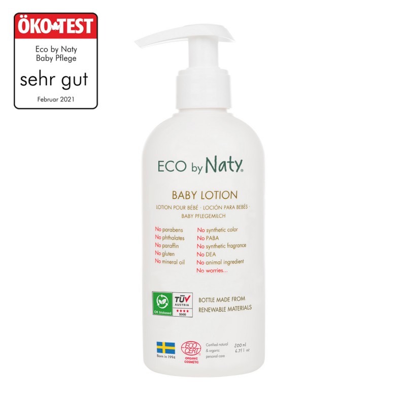 Lozione biologica per bambini, nutre delicatamente la pelle delicata - 200ml - Naty