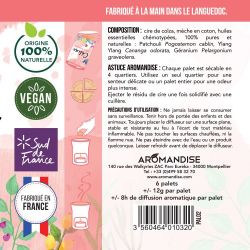Ätherische Öle duftende Fondant-Paletten, Kuschelig - 6 Paletten (4 Anwendungen pro Palette) - Aromandise
