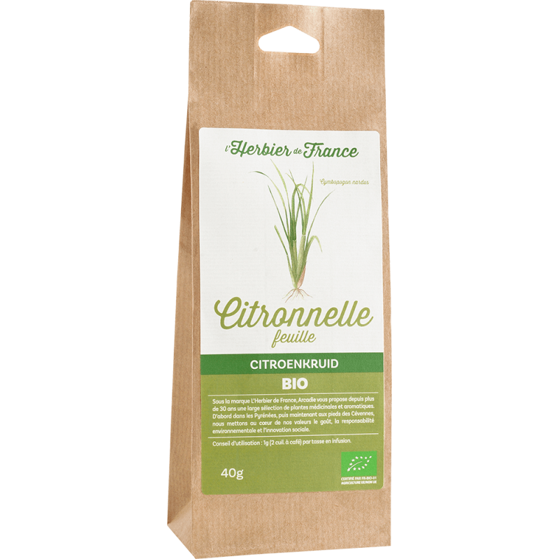 Foglie di citronella biologica - 40g - L'Herbier de France