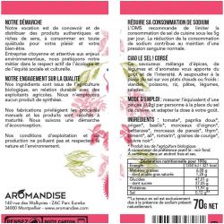 Substitut de sel "CIAO LE SEL!", Corsé - 70g - Aromandise