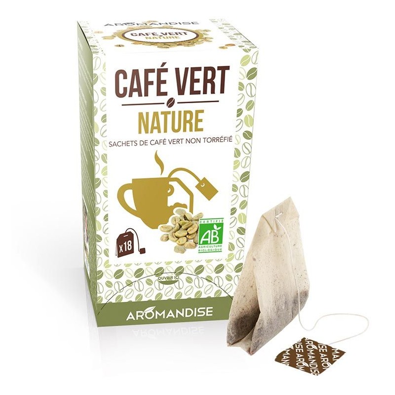 Café vert BIO en sachets, Nature - 18 sachets, 54g - Aromandise