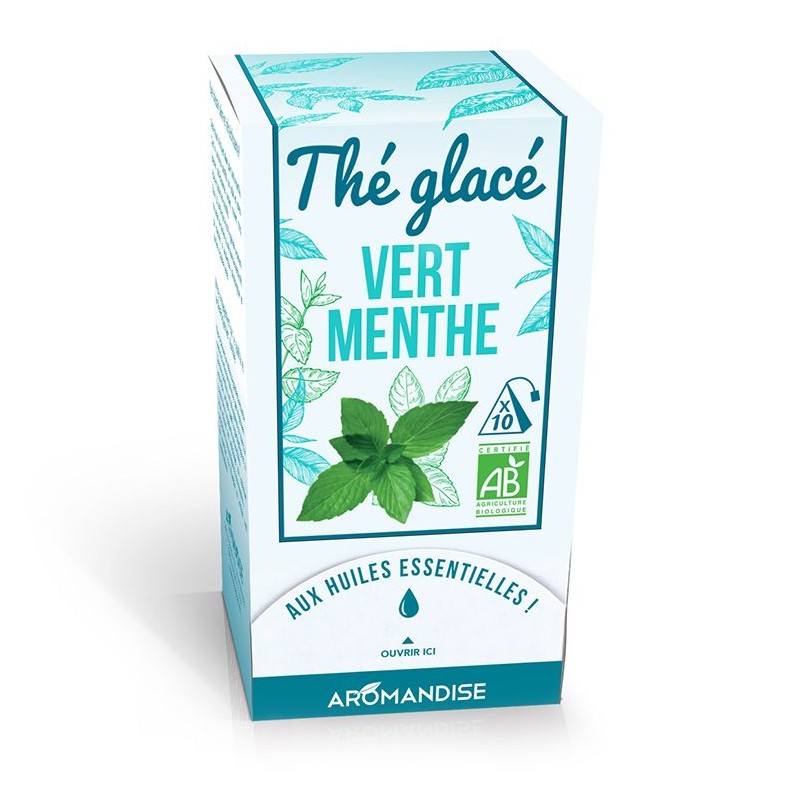 Tè freddo, tè verde e menta - 10 bustine - Aromandise