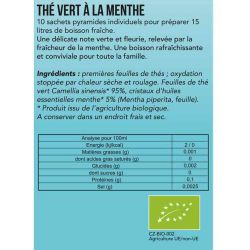 Eistee, Grüner Tee & Minze - 10 Beutel - Aromandise