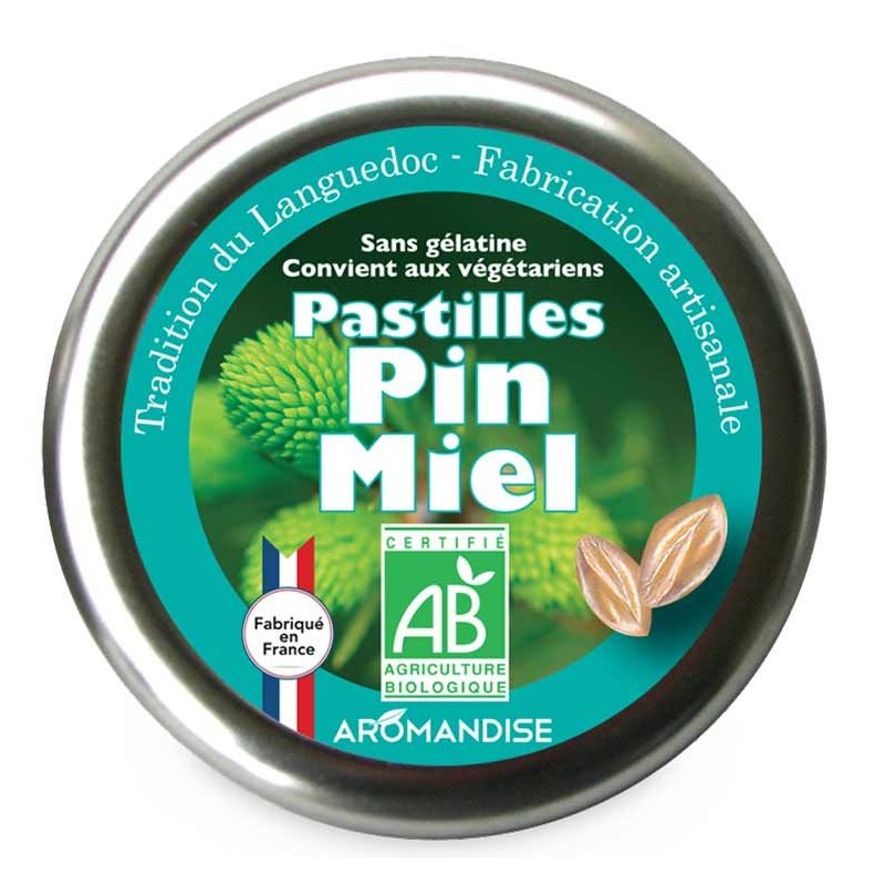 Handwerkliche Pastillen aus dem Languedoc, mit Pinie und Honig - 45g - Aromandise