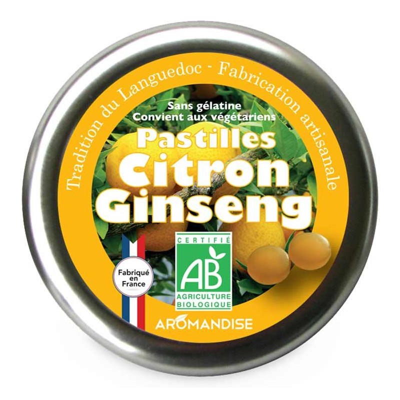 Traditionelle Pastillen aus dem Languedoc, mit Zitrone und Ginseng - 45g - Aromandise