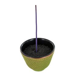 Ciotola in ghisa ZEN, verde, per incenso - Les Encens du monde