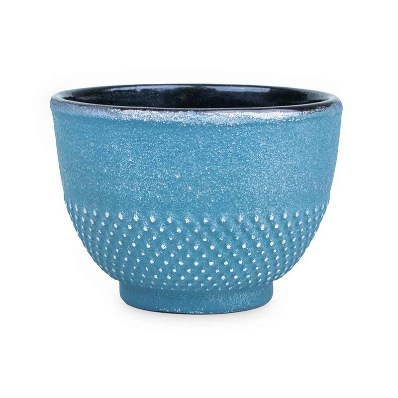 Emaillierte Gusseisen Tasse, Silberblau - 0,15 Liter - Aromandise