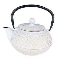 Théière en fonte, TAMAYUKI blanche, avec filtre inox - 0,8 litre - Aromandise