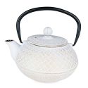 Théière en fonte, TAMAYUKI blanche, avec filtre inox - 0,8 litre - Aromandise