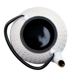 Théière en fonte, TAMAYUKI blanche, avec filtre inox - 0,8 litre - Aromandise