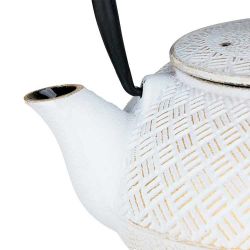 Teekanne aus Gusseisen, TAMAYUKI weiß, mit Filter aus Edelstahl - 0,8 Liter - Aromandise