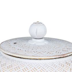 Teiera in ghisa, TAMAYUKI bianca, con filtro in acciaio inossidabile - 0,8 litri - Aromandise