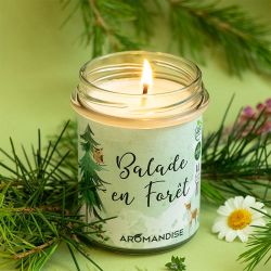 Candela da camera "Passeggiata nella foresta" 100% naturale con cera di soia, 30h - 150g - Aromandise