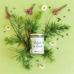 Bougie d'ambiance "Balade en forêt" 100% naturelle à la cire de soja, 30h - 150g - Aromandise